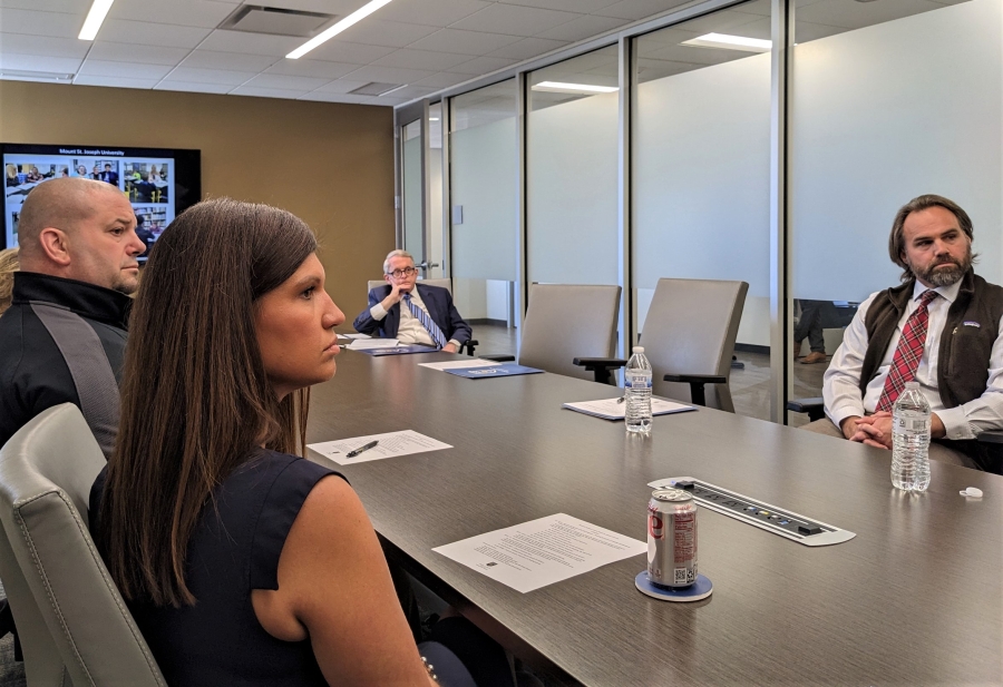 Gov. DeWine with Candice Lessing and Corey Kessler